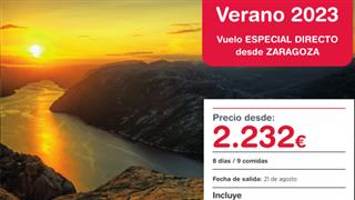 OFERTA NORUEGA SALIDA EL 21 DE AGOSTO DESDE ZARAGOZA