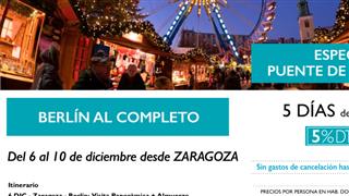 OFERTA BERLÍN AL COMPLETO ESTE PUENTE DE DICIEMBRE DESDE ZARAGOZA