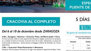 OFERTA CRACOVIA AL COMPLETO ESTE PUENTE DE DICIEMBRE DESDE ZARAGOZA