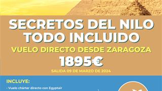 ÚLTIMA HORA EGIPTO 9 DE MARZO CON TODO INCLUIDO EN AVIÓN DESDE ZARAGOZA