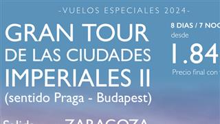 OFERTA GRAN TOUR PRAGA Y BUDAPEST II CON VUELO DESDE ZARAGOZA 23 DE JULIO