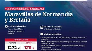 OFERTA MARAVILLAS DE NORMANDÍA Y BRETAÑA 27 JUNIO Y 25 JULIO DESDE ZARAGOZA