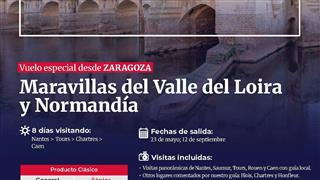 OFERTA MARAVILLAS DEL LOIRA Y NORMANDÍA 23 MAYO Y 12 SEPTIEMBRE DESDE ZARAGOZA