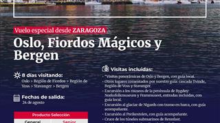 OFERTA OSLO, FIORDOS MÁGICOS Y BERGEN DESDE ZARAGOZA 24 DE AGOSTO 2026